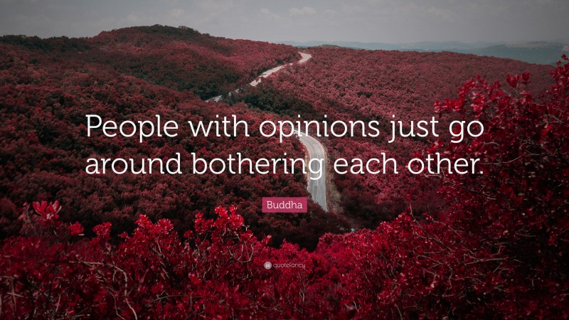 Buddha Quote: “People with opinions just go around bothering each other.”