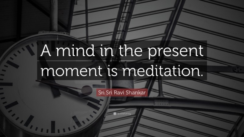 Sri Sri Ravi Shankar Quote: “A mind in the present moment is meditation.”