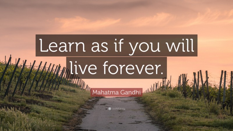 Mahatma Gandhi Quote: “Learn as if you will live forever.”