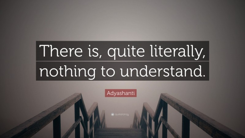 Adyashanti Quote: “There is, quite literally, nothing to understand.”