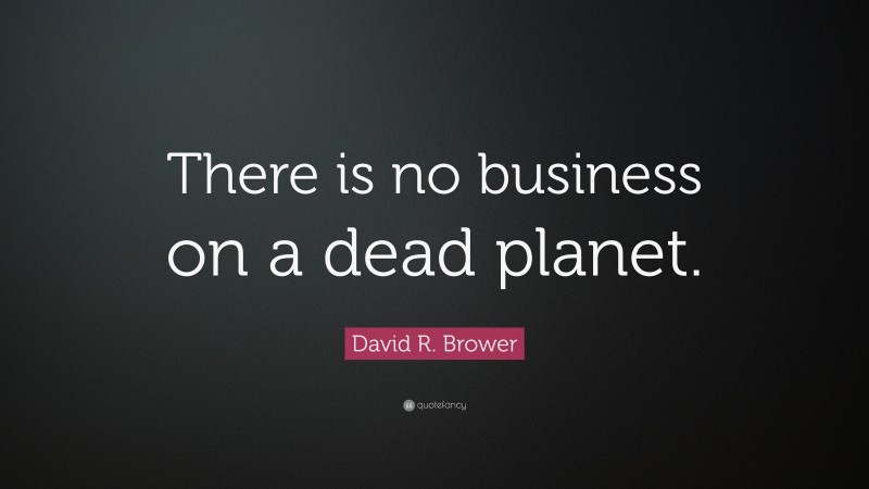 David R. Brower Quote: “There is no business on a dead planet.”