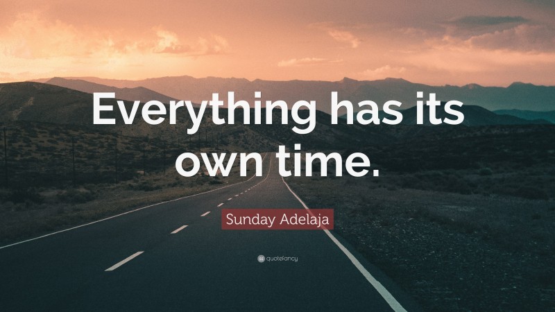 Sunday Adelaja Quote: “Everything has its own time.”
