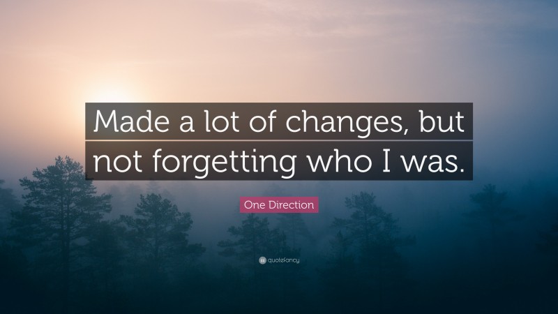 One Direction Quote: “Made a lot of changes, but not forgetting who I was.”