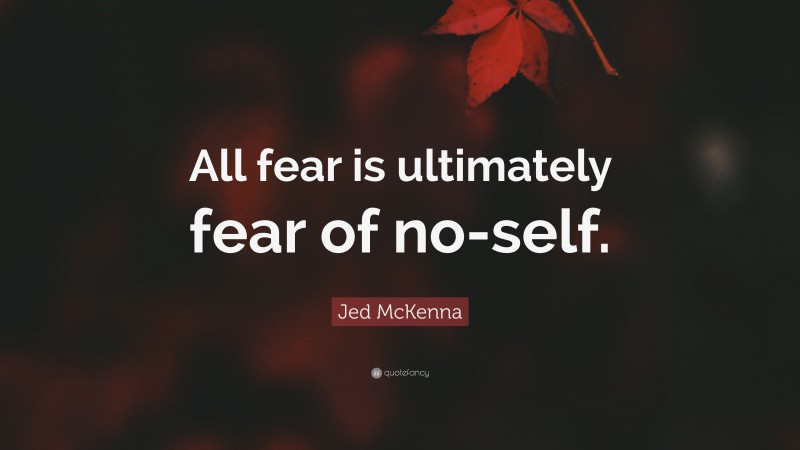Jed McKenna Quote: “All fear is ultimately fear of no-self.”