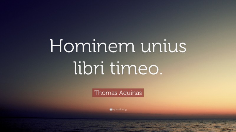 Thomas Aquinas Quote: “Hominem unius libri timeo.”