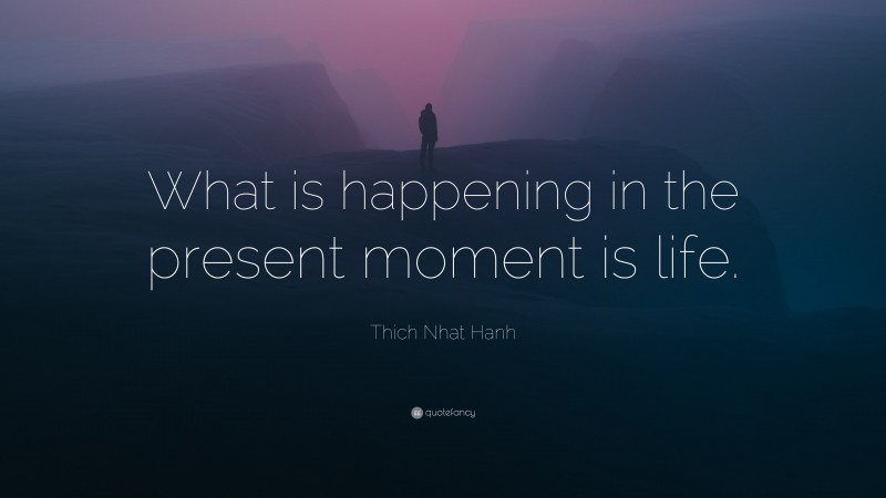 Thich Nhat Hanh Quote: “What is happening in the present moment is life.”