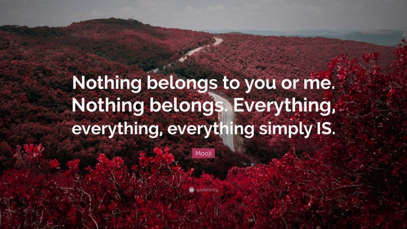 Mooji Quote: “Nothing belongs to you or me. Nothing belongs. Everything, everything, everything simply IS.”