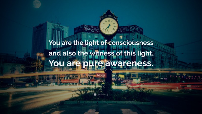 Mooji Quote: “You are the light of consciousness and also the witness of this light. You are pure awareness.”