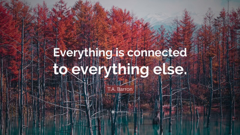 T.A. Barron Quote: “Everything is connected to everything else.”