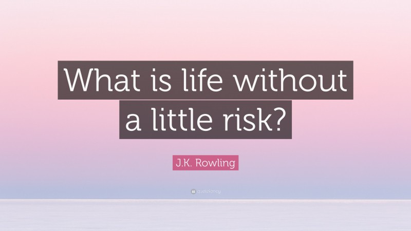 J.K. Rowling Quote: “What is life without a little risk?”
