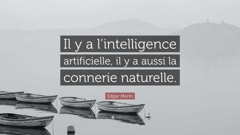 Edgar Morin Quote: “Il y a l’intelligence artificielle, il y a aussi la connerie naturelle.”