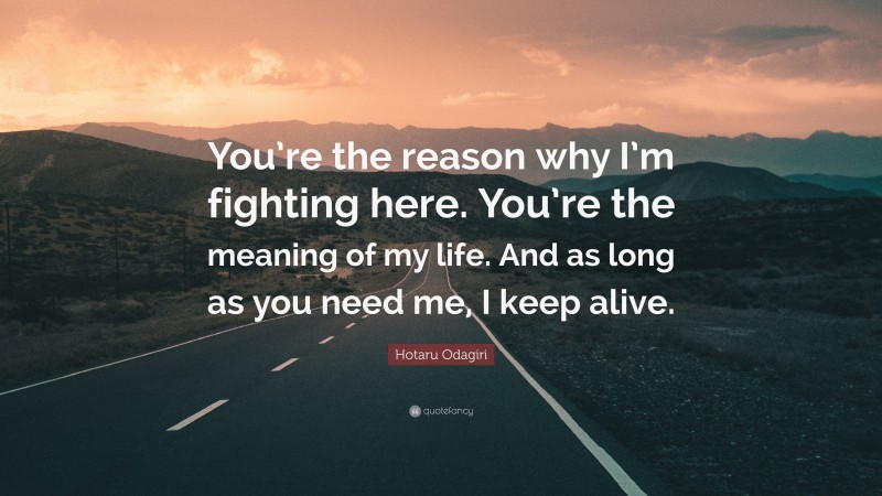 Hotaru Odagiri Quote: “You’re the reason why I’m fighting here. You’re the meaning of my life. And as long as you need me, I keep alive.”