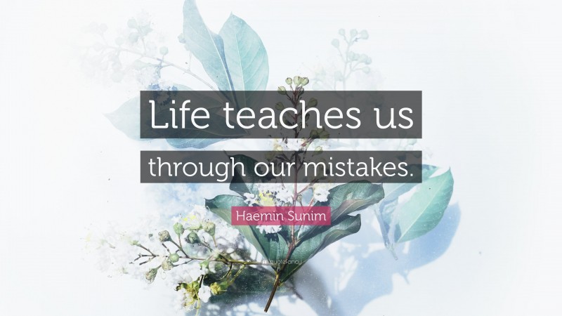 Haemin Sunim Quote: “Life teaches us through our mistakes.”