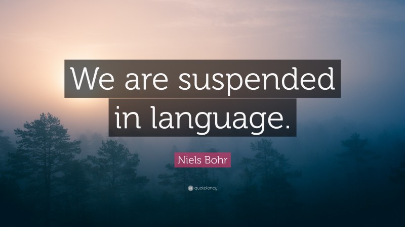 Niels Bohr Quote: “We are suspended in language.”