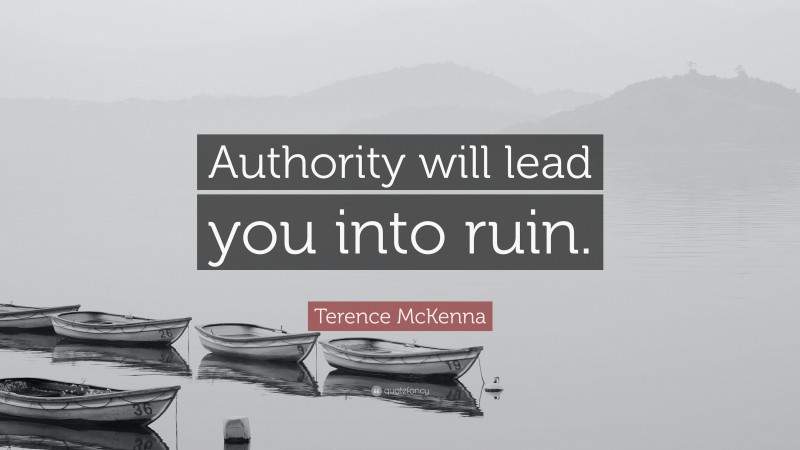 Terence McKenna Quote: “Authority will lead you into ruin.”