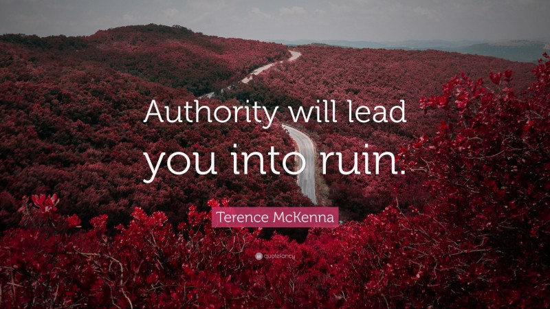 Terence McKenna Quote: “Authority will lead you into ruin.”