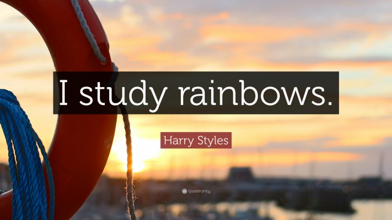 Harry Styles Quote: “I study rainbows.”