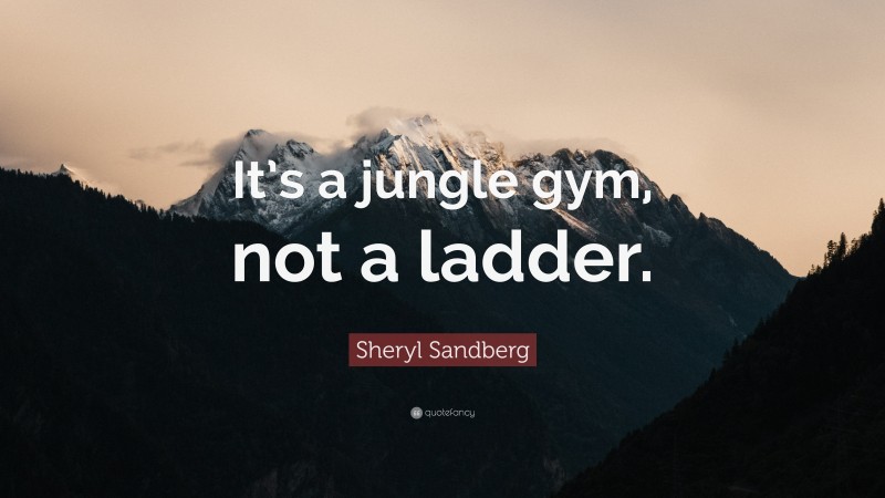 Sheryl Sandberg Quote: “It’s a jungle gym, not a ladder.”