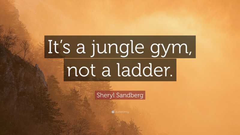 Sheryl Sandberg Quote: “It’s a jungle gym, not a ladder.”