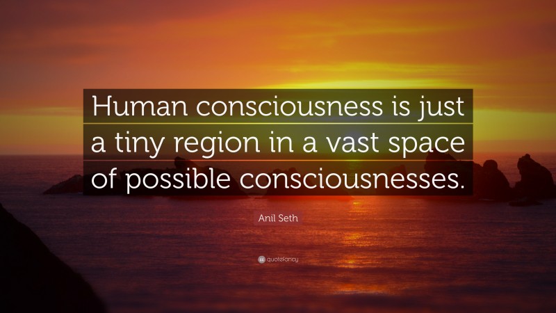 Anil Seth Quote: “Human consciousness is just a tiny region in a vast space of possible consciousnesses.”