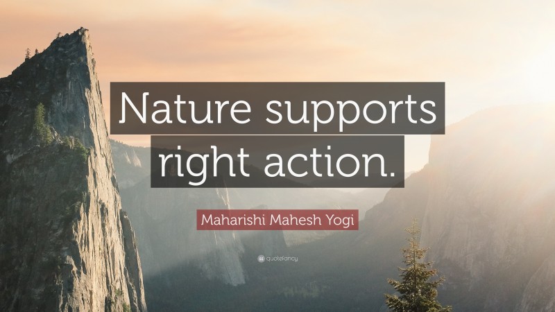 Maharishi Mahesh Yogi Quote: “Nature supports right action.”