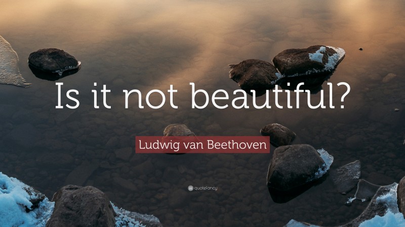 Ludwig van Beethoven Quote: “Is it not beautiful?”