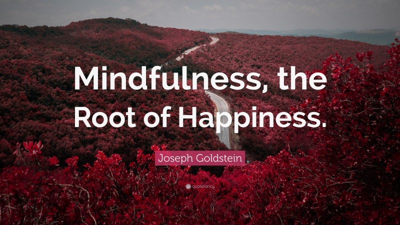 Joseph Goldstein Quote: “Mindfulness, the Root of Happiness.”