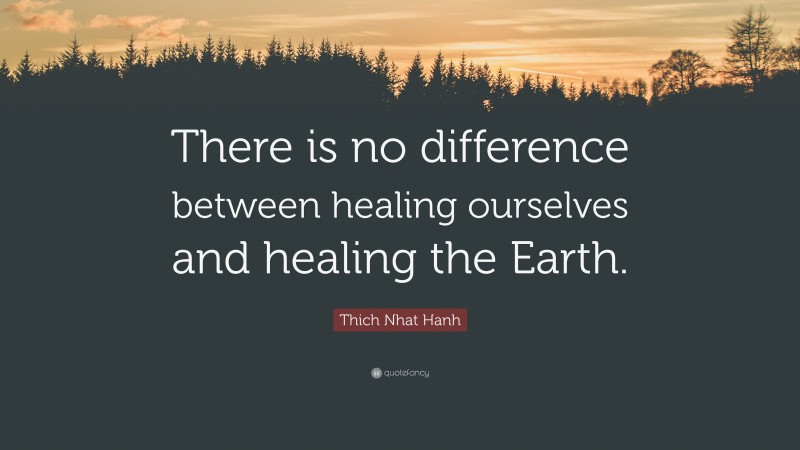 Thich Nhat Hanh Quote: “There is no difference between healing ourselves and healing the Earth.”