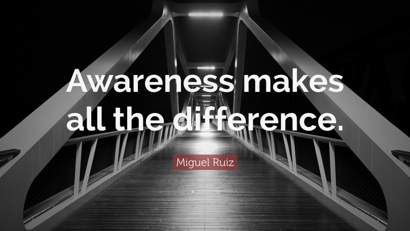 Miguel Ruiz Quote: “Awareness makes all the difference.”