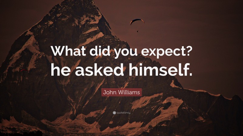 John Williams Quote: “What did you expect? he asked himself.”