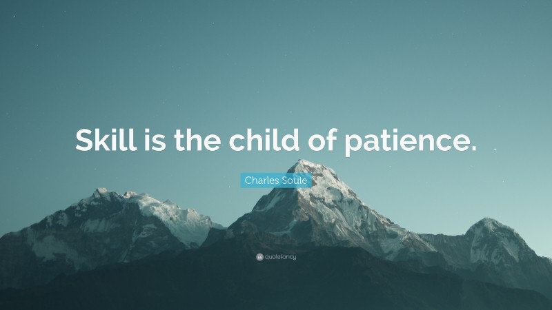 Charles Soule Quote: “Skill is the child of patience.”
