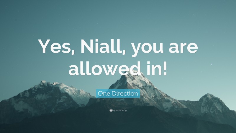 One Direction Quote: “Yes, Niall, you are allowed in!”