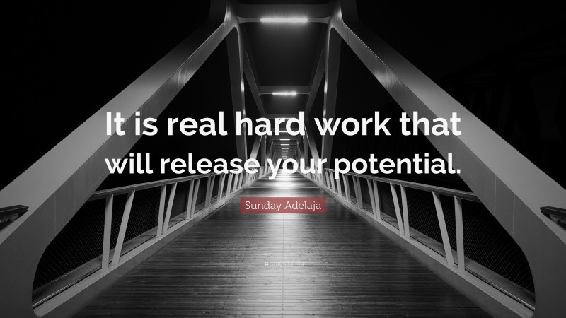 Sunday Adelaja Quote: “It is real hard work that will release your potential.”
