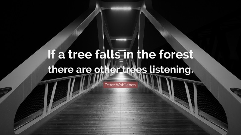 Peter Wohlleben Quote: “If a tree falls in the forest there are other trees listening.”