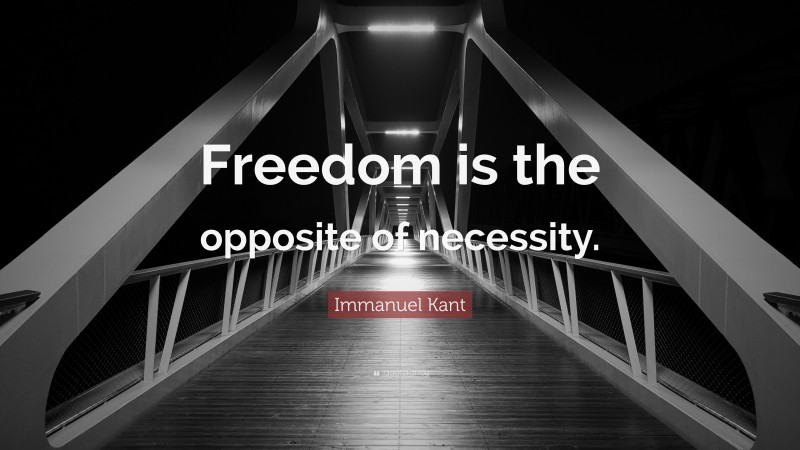 Immanuel Kant Quote: “Freedom is the opposite of necessity.”