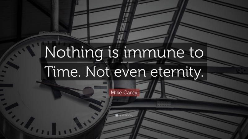 Mike Carey Quote: “Nothing is immune to Time. Not even eternity.”