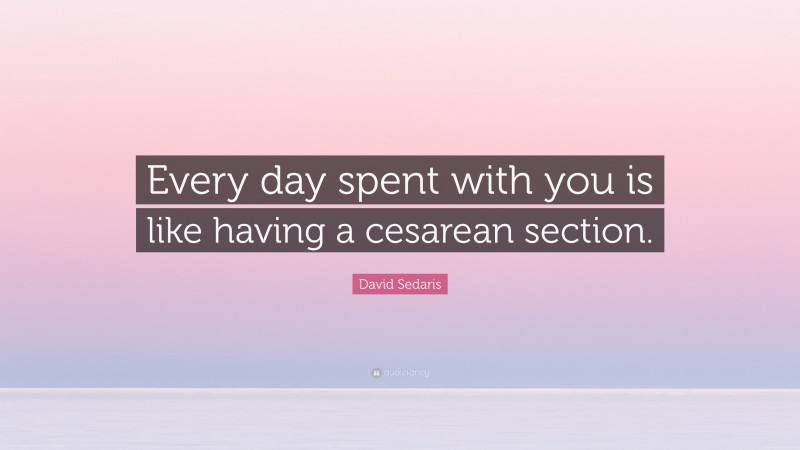 David Sedaris Quote: “Every day spent with you is like having a cesarean section.”