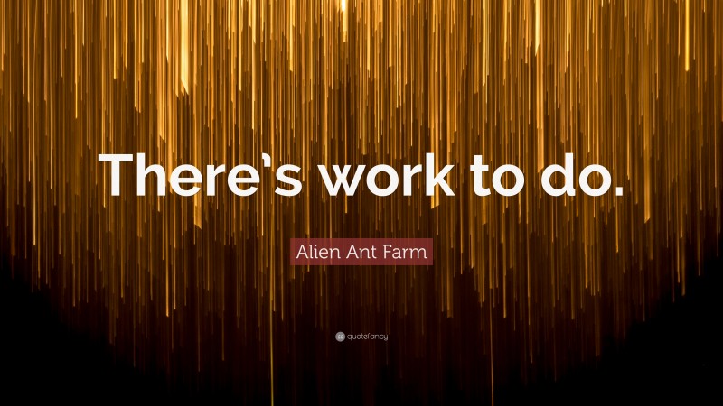 Alien Ant Farm Quote: “There’s work to do.”