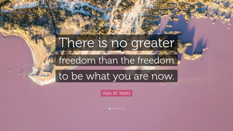 Alan W. Watts Quote: “There is no greater freedom than the freedom to be what you are now.”