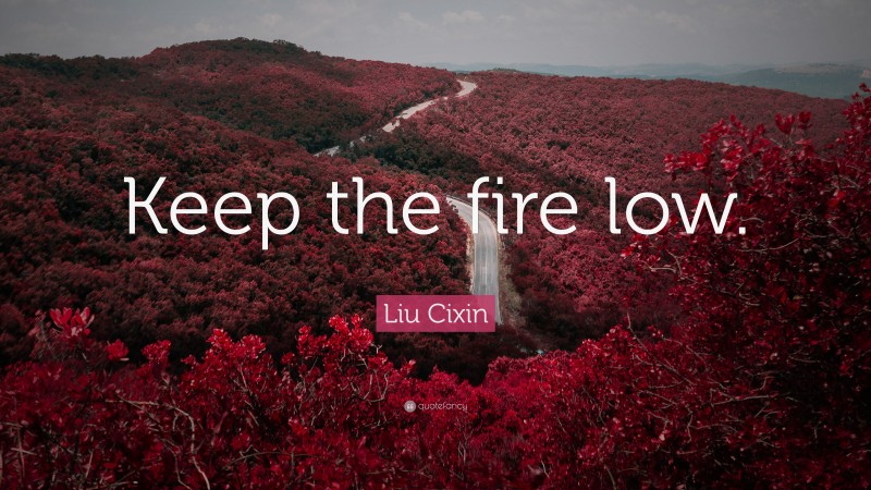 Liu Cixin Quote: “Keep the fire low.”