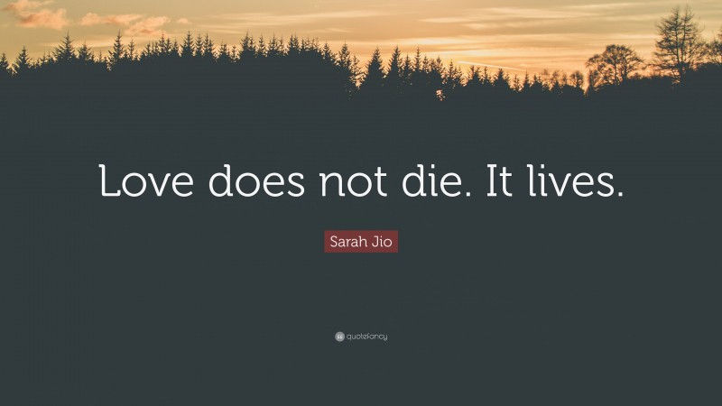 Sarah Jio Quote: “Love does not die. It lives.”