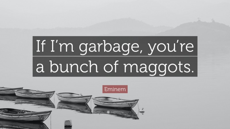 Eminem Quote: “If I’m garbage, you’re a bunch of maggots.”