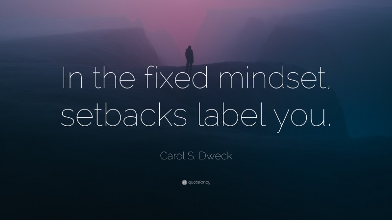 Carol S. Dweck Quote: “In the fixed mindset, setbacks label you.”