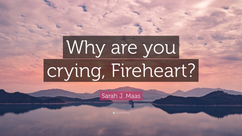 Sarah J. Maas Quote: “Why are you crying, Fireheart?”