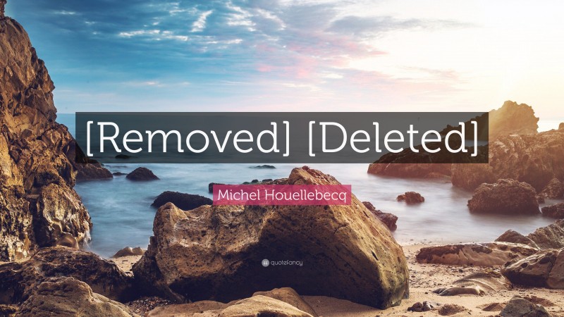 Michel Houellebecq Quote: “[Removed] [Deleted]”