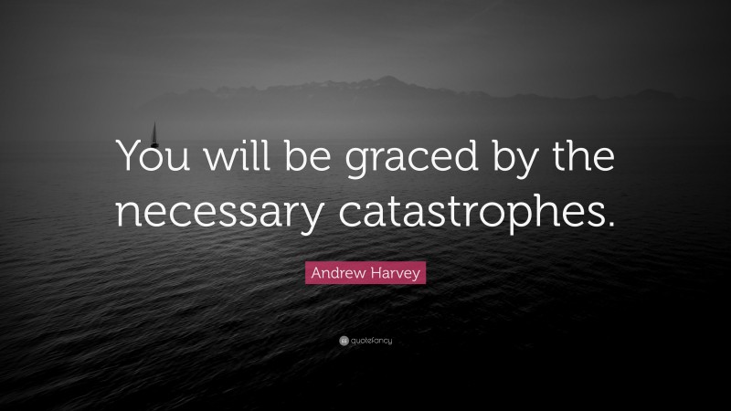 Andrew Harvey Quote: “You will be graced by the necessary catastrophes.”