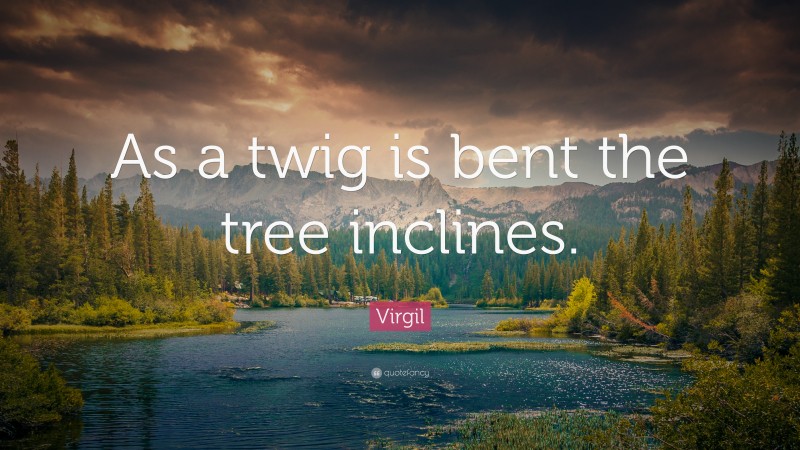 Virgil Quote: “As a twig is bent the tree inclines.”