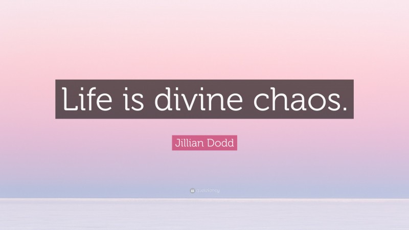 Jillian Dodd Quote: “Life is divine chaos.”