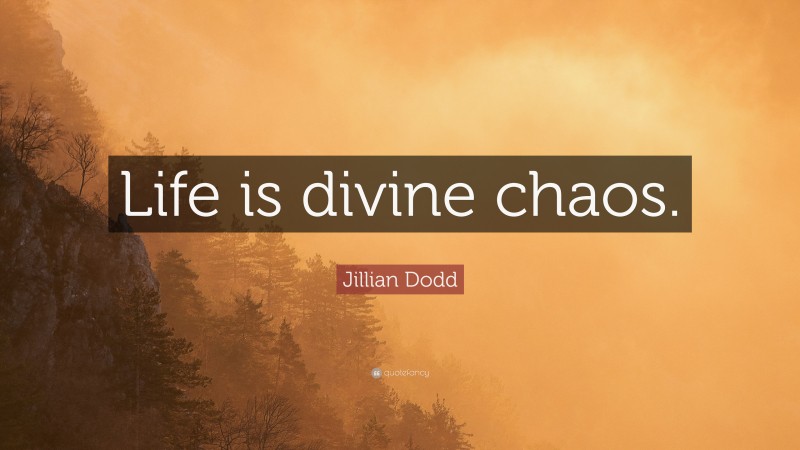 Jillian Dodd Quote: “Life is divine chaos.”