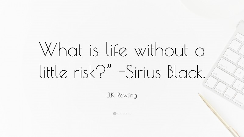 J.K. Rowling Quote: “What is life without a little risk?” -Sirius Black.”